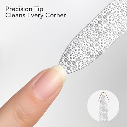 Makartt Metal Nail File for Natural Nails: Stainless Steel File, 1PC | Dual-Sided Coarse & Fine Grinding Surface, Precision, Durable, Nail Care Tool with Leather Case, for Women & Men - color: Metal nail file-1pc