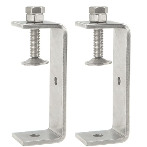Stainless Steel C Clamps 3.8In for Mounting, Heavy Duty Metal U Clamp for Metal Working Small Desk Clamp with Stable Wide Jaw Opening & Protective Pads/I-Beam Design (2pcs) - color: 4 In-2pcs-102mm
