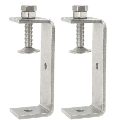 Stainless Steel C Clamps 3.8In for Mounting, Heavy Duty Metal U Clamp for Metal Working Small Desk Clamp with Stable Wide Jaw Opening & Protective Pads/I-Beam Design (2pcs) - color: 4 In-2pcs-102mm
