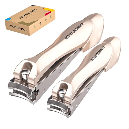 Nail Clipper Set,Premium Stainless Steel Fingernail and Toenail Clipper Cutters with Nail File and Catcher, Sharp Effortless Nail Clippers Tools for Men & Women - size: Gold 2Pcs