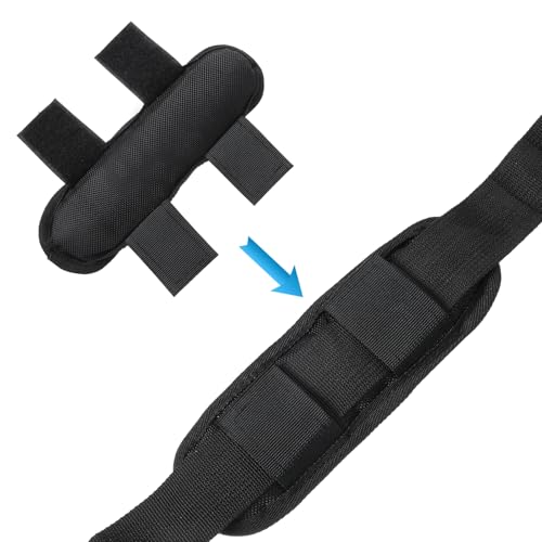 2 Pack Black Shoulder Strap Pad, Extra Thick Shoulder Strap Pad, Removable Luggage Bags Shoulder Strap Pads, Universal Replacement Shoulder Pad, Guitar Strap Pad, Fastener Cushions for Shoulder Bags