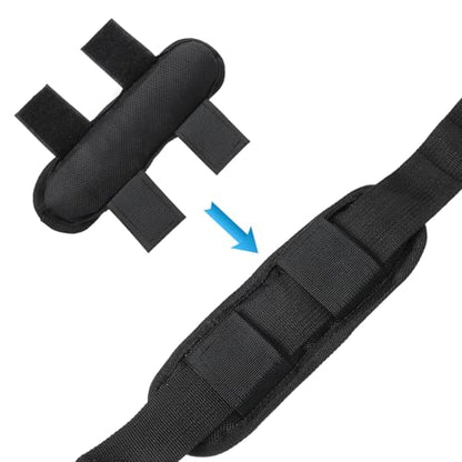 2 Pack Black Shoulder Strap Pad, Extra Thick Shoulder Strap Pad, Removable Luggage Bags Shoulder Strap Pads, Universal Replacement Shoulder Pad, Guitar Strap Pad, Fastener Cushions for Shoulder Bags