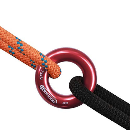 NewDoar Rappel Ring 25kN Gold Large O-Ring Rope Connector for Rock Climbing Arborist Rescue Hammock and Slackline - color: Red Small-5pcs