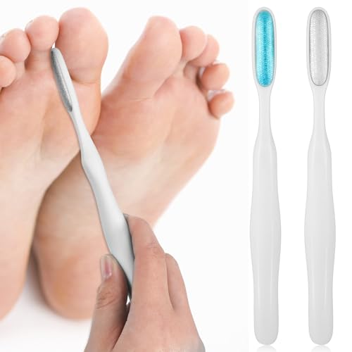 2Pcs Mini Foot File Precision Callus Remover Foot Files Callus Remover Scrubber Smooth Feet Heel Scraper for Between Toes Hard Skin Pedicures Hands in Shower Cracked Feet(White) - color: White