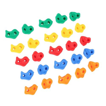 PE Rock Climbing Holds for Kids, 20PCS Climbing Rocks with Mounting Hardware for Indoor Outdoor Playground Set, Wear Odorless Wall Holds