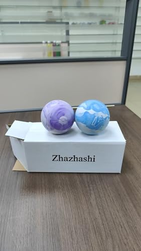 Lacrosse Ball 2 Pack for Myofascial Release Purple Blue | Durable rubber, 2.5"; deep tissue, trigger point; yoga, recovery - color: Purple and Blue