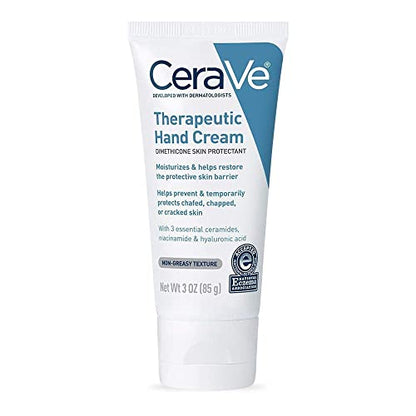 CeraVe Therapeutic Hand Cream for Dry Cracked Hands With Hyaluronic Acid and Niacinamide,Fragrance Free 3 Ounce,(Pack of 2) - size: 3 Ounce (Pack of 2)