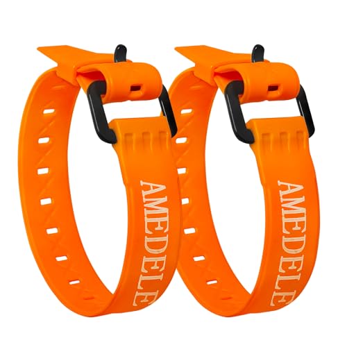 2 Pack Lashing Straps with Buckles,Adjustable Utility Tension Straps,Simple Tie-Downs Straps for Securing Bike Moto Luggage,Garden Hoses,Skis,Wires and Cables,Orange,14" - color: Orange, size: 14" Length / 2 Pack