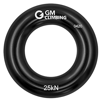 GM CLIMBING Rappel Ring 25kN for Rock Climbing Arborist Rescue Slackline Hammock - color: Small Black_1 Pack