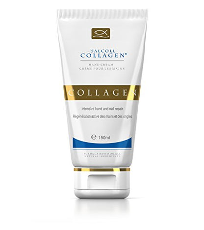 Salcoll Pure Bioactive Anti-Aging Collagen Repair Hand Cream - Hypoallergenic Moisturizing Lotion, Dry Skin Relief, All Skin Types, 150 ml