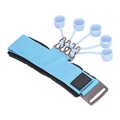 Silicone Finger Exerciser Elastic Finger Grip Trainer for Hand Muscle Strength Flexibility, Suitable for Rock Climbing, Guitarists - 1 X Wrist Tensioner 10 X Sleeve - color: Blue