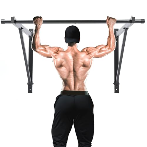 ECOTRIC 46" Wall Mounted Pull Up Chin Up Bar Heavy Duty Gym Workout Fitness