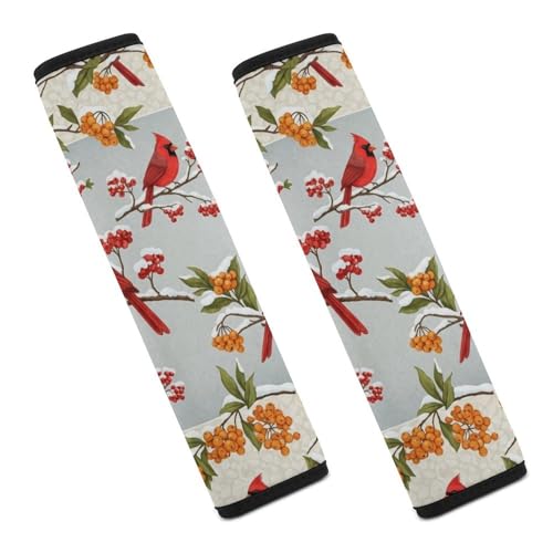 2 Pack Red Bird Cardinal Art Car Seat Belt Pad Breathable Shoulder Harness Cover for Adult Use, Stroller Pushchair High Chair, Pressure Relief - color: Pattern 832