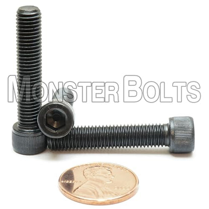 MonsterBolts - 1/4"-28 x 1-1/4" Socket Head Screws, ASTM A574, Alloy Steel, Black Oxide, 10 Pack - size: 1.25 In. (1-1/4")