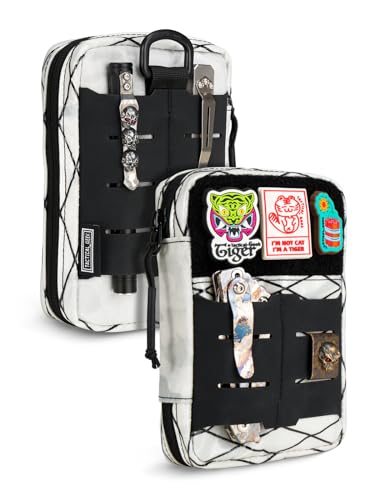 TACTICAL GEEK Block E2.0 EDC Compact Waist Pocket Pouch, Multi-Purpose Molle EDC Pouch Gadget Organizer, Multi-Purpose Molle Tool Pouch for Multitools, Nylon Daily Utility Tool Organizer Bag White - color: E2.0-White