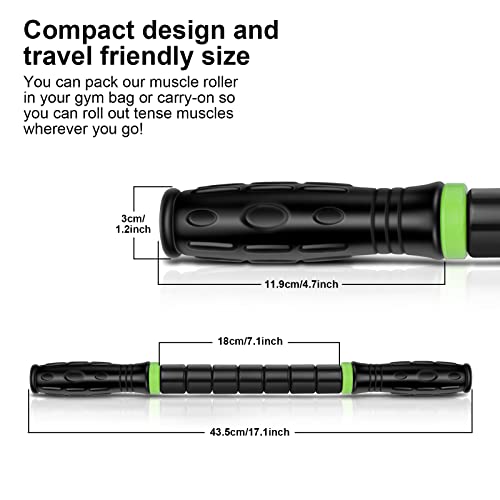 iGreely Premium Muscle Roller the Ultimate Massage Roller Stick 17 Inches Recommended By Physical Therapists Promotes Recovery Fast Relief for Cramps Soreness Tight Muscles Black - color: Black