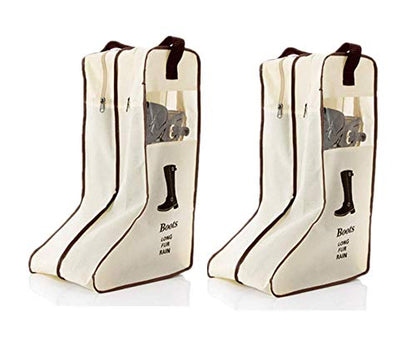 Portable 2 Pack Boots Storage,Tall Boots Storage/Protector Bag | Boots Cover (Beige)