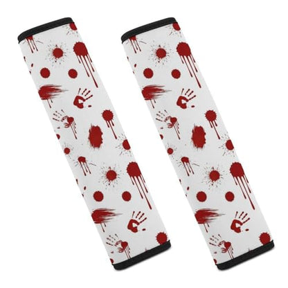 Universal Soft and Comfortable Seat Belt Cover for Adult Use, Stroller Pushchair High Chair, 2 Pack Halloween Zomie Blood Scary Shoulder Harness Cover - color: Pattern 849