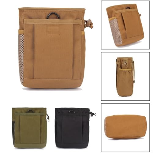 Outdoor Tool Belt, 600D Nylon Waist Pouch with Drawstring, Multi-Pocket Storage for Climbing Chalk, Hunting Gear, and Camping Tools(Black) - color: Black
