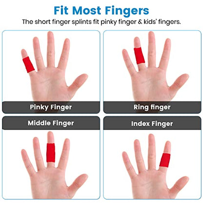 Finger Compression Sleeves, 10 Pcs | Finger Protectors Cots for Arthritis Swelling Basketball Sport, Breathable Elastic - color: Red