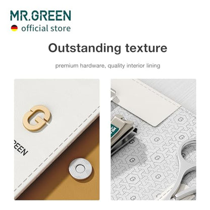 MR.GREEN Colorful Manicure Set Practical Pedicure Kits Nail Clippers Personal Care Tools Facial Hair Scissors with Fashion Case (Mr-6682 Light Yellow) - color: Mr-6682 Light Yellow