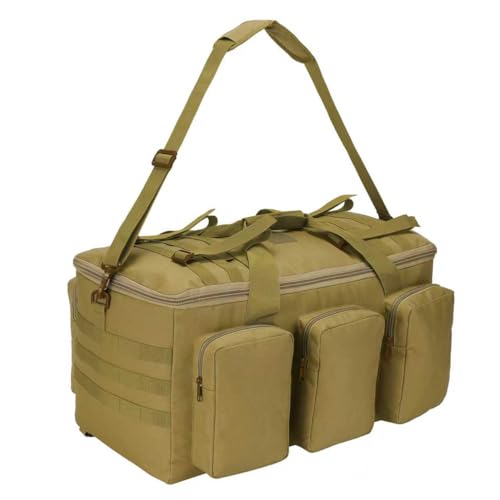 3 In 1 Military Duffel Bag 50L Gym Bag for Men Convertible Weekender Backpack for Sports Travel Basketball - color: 50L-Khaki