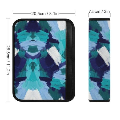 2 Pack Teal Grey Turquoise Blue Abstract Art Seat Belt Shoulder Pad Breathable Shoulder Harness Cover for Child, All Vehicles, Neck and Shoulder Support - color: Pattern 95
