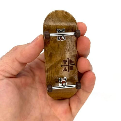Teak Tuning 34mm Pro Fingerboard Complete - Fully Assembled with Pro Level Components - Pro Shaped Wooden Deck (34x97mm), UltraSpin Bearing Wheels, Prodigy Gen2 Trucks - Out of The Woods - style: Out of the Woods Edition