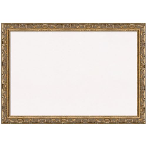 Amanti Art White Cork Board for Wall, 28x40 Vision Board with Gold Frame, Large Corkboard Office Decor for Home Organization, Traditional Corkboard Pinboard to Display Items for Home Organization - color: Filigree Gold, size: 40" x 28"