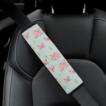 2 Pack Cute Pink Pigs Car Seat Belt Pad Universal Soft and Comfortable Harness Pads Strap for Adult Use, Most Cars, Easy Install (No Tool) - color: Pattern 1165