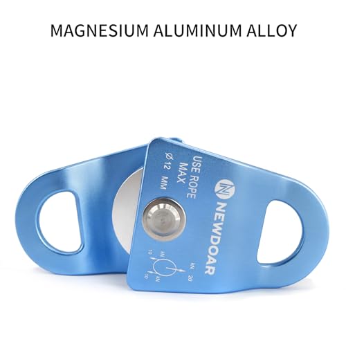 NewDoar Micro Mobile Single Pulley,20kN(4500 lb) Max Rope 1/2in for Rigging Arborist Climbing Rescue,CE Certified - color: One Unit (20KN Pulley Blue)