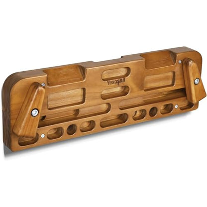Yes4All Wooden Hang Board/Climbing Board for Doorway - Hand Strengthener Equipment for Training Finger, Grip and Pull Up - color: A. Espresso - Upgraded