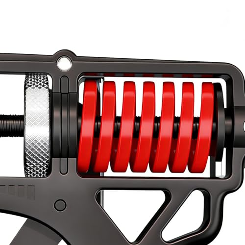 Adjustable Grip Strength Trainer - Hand Muscle Training Equipment 11-364 Lbs, Gym Grip Strengthener | For Exercise, Fitness, Weightlifting, Climbing - color: Black