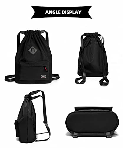 Peicees Waterproof Drawstring Sport Bag Lightweight Sackpack Backpack for Men and Women | Waterproof - color: Wine Red
