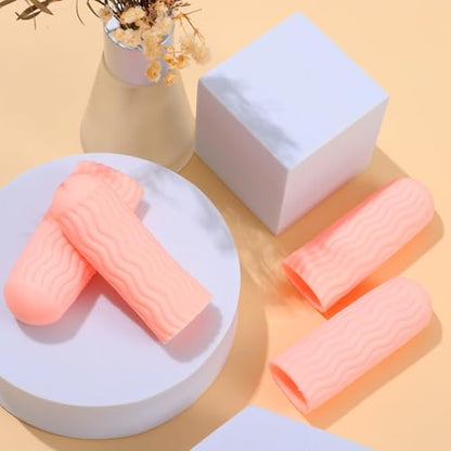 10 Pairs Silicone Finger Sleeves Finger Protectors Non-Slip Washable Covers for Cracked Skin Nail Art Crafting Gardening and Injury Protection
