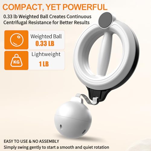 Infinity Hoop for Arms 360° Hand-Crank Arm Hoops for Exercise,Forearm, Chest, Shoulder and Arm Muscle Training Fitness Equipment, Flabby Arm Exerciser for Home & Gym Workouts for Men and Women