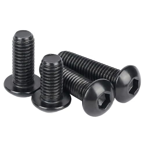 M5 x 10mm(50 Pack) Button Head Hex Socket Cap Screws Bolts, Hex Drive Bright Finish Fully Machine Thread, Corrosion Resistant Black Oxide 304 Stainless Steel 18-8 Screws - size: M5 x 10mm