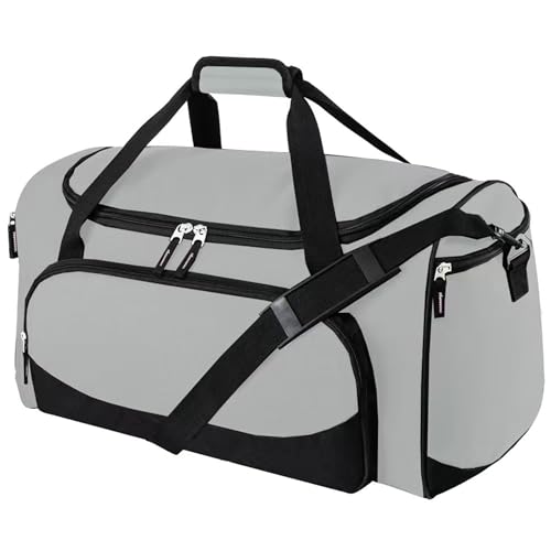 Uarition Heavy Duty Duffle Bag for Men, 50L Large Durable Gym Duffel Bag for Workout, Sports, Travel Gear - Gray - color: Grey