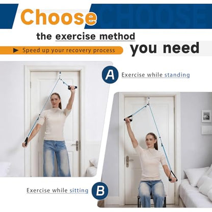 Shoulder Pulley for Physical Therapy, Rehab and Arm Exercise | Over-the-door pulley system for shoulder rehab, physical therapy, and arm exercise routines - color: Green