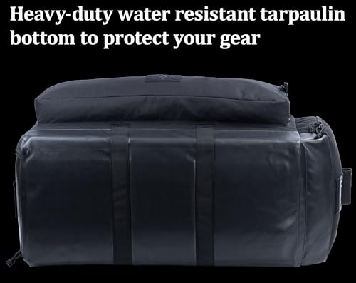 Large Duffle Bag Duffel Pack with Backpack Shoulder Straps and Shoes Compartment 105L for Sports Travel Hunting Camping. - color: Black