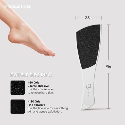 S-Line Emery Foot File & Foot Spray Set, Colossal Double-Sided Pedicure Tool, Effective for Cracked Heel, Ergonomic Design for Easy Grip, Dead Skin Remover, Callus Rasp, Scrubber - color: Set