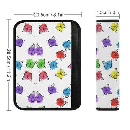 2 Pack Breathable Car Seat Straps Shoulder Pads for Adults and Children, All Vehicles, Butterfly Artpattern Harness Pads Strap, Pressure Relief - color: Pattern 785