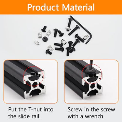 115 Pcs M5 T Nuts and T-Slot Bolts Set, Hammer Head T Slot Nut, Hex Button Head Socket Cap Screws Bolts and Nuts Set for 2020 Aluminum Extrusion Hardware, for Mlok Screws and Nut Replacement - size: Black-M5x8/12/16/20mm-115 Sets