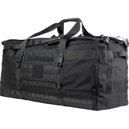 5.11 Tactical Rush LBD Xray Large Duffle Bag Deploy Backpack, Black | Style 56295ABR, Black, 106L Extra Large Duffle, Molle, Waterproof, Heavy Duty Deployment Bag, 1050D Nylon, EDC, Carry