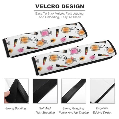 2 Pack Universal Fit Car Seat Belt Pad for Adult Use, All Vehicles, Perfume Lipstick Seat Belt Covers Cushion, Anti-Slip Pad - color: Pattern 395