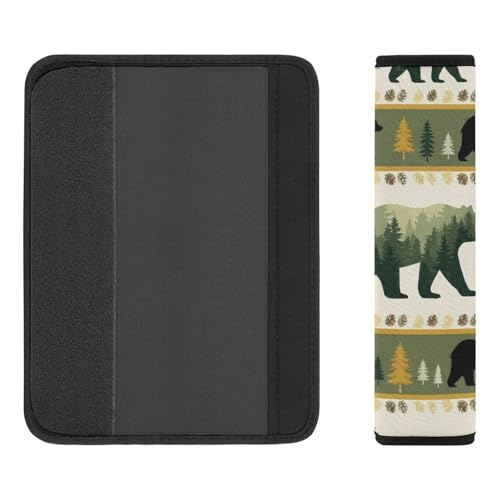 Universal Soft and Comfortable Rustic Cabin Bear Wild Animal Seat Belt Cover for Kids, Most Cars, 2 Piece Seat Belt Covers Cushion Shock Absorption - color: Pattern 536