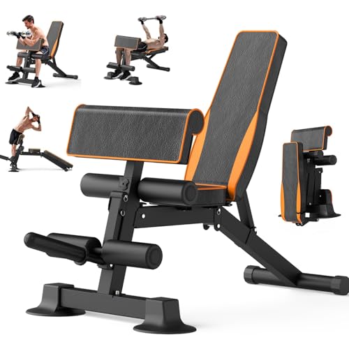 Z ZHICHI Adjustable Weight Bench multi-function Workout Bench for Home Gym,Foldable Incline Decline Benches for Full Body Workout 660LBS - color: upgrade