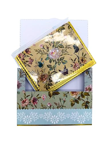 Poster Foundry Garden Butterfly Boxed Note Cards by Carol Wilson. 10 embossed 4x5 Die-Cut Notecards and Matching Envelopes in Decorative Gift Box with Magnetic Flap. NCP2363 - color: Nature - Butterflies in Garden, style: 1 Gift Box Set / 10 Cards Total
