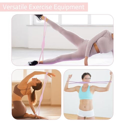 Silicone Figure 8 Resistance Bands for Full-Body Workouts – 15 LB Suitable for Shoulder, Back, and Arm Exercises - color: Purple