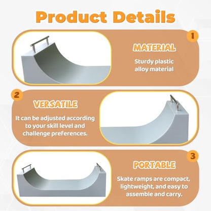 Simhoa Finger Skateboard Ramp, Mini Fingerboard Ramp, Plastic Skateboard Obstacle, Training Props for Finger Skill Development, Desk Skatepark Toy & Gift for Kids Teens Fingerboard Players, U Ramp - size: U Ramp